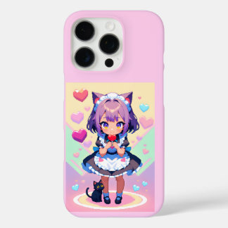 Neko Animes Pixelstil iPhone 16 Pro Hülle