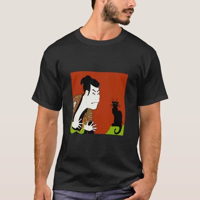 Neko, Black Cat und Samurai T-Shirt (Vorderseite)