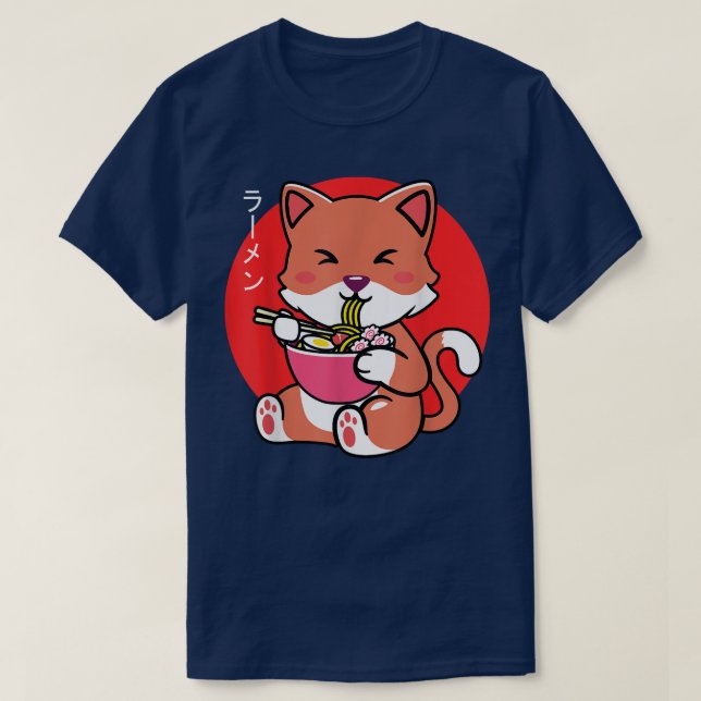 Neko Cat Ramen Anime Kawaii Geschenkjungs Girls T-Shirt (Design vorne)