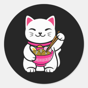 Neko Cat Ramen Anime Kawaii Teen Geschenk Runder Aufkleber