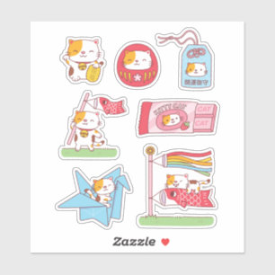Neko Cat Sticker Pack für japanische Viel Glück 
