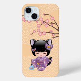 Neko Kokeshi Doll - Cat Ears Geisha Girl Case-Mate iPhone Hülle