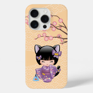 Neko Kokeshi Doll - Cat Ears Geisha Girl Case-Mate iPhone Hülle