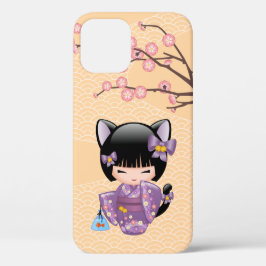 Neko Kokeshi Doll - Cat Ears Geisha Girl Case-Mate iPhone Hülle