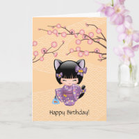 Neko Kokeshi Puppe -