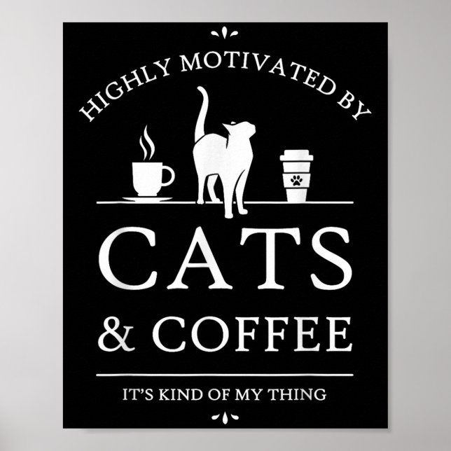 Neko Latte Cats & Amp; Kaffeemotivation , Uni-adul Poster (Vorne)