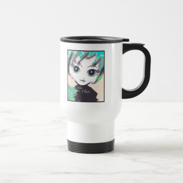 Neko Mädchen, Oko, Reisend-weiße Kaffeetasse (Rechts)