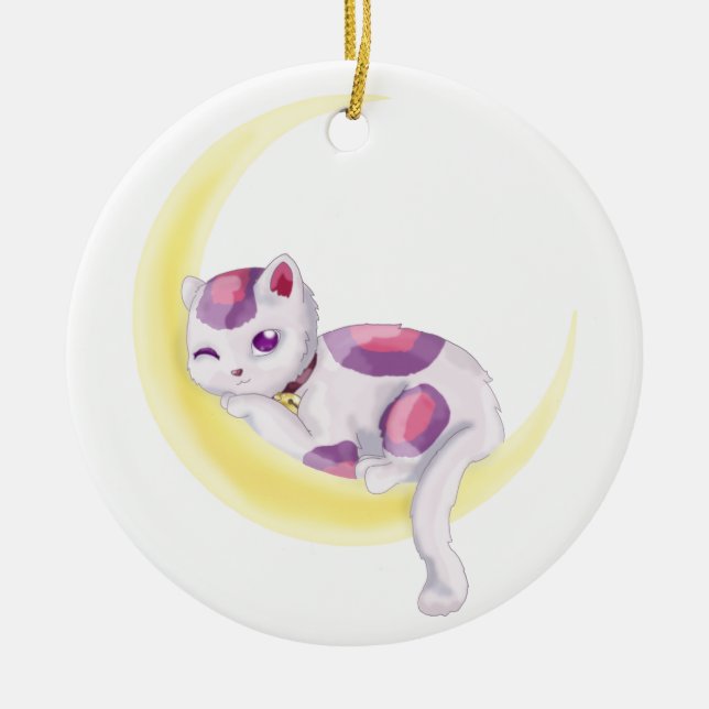 Neko-Mond Keramikornament (Vorne)