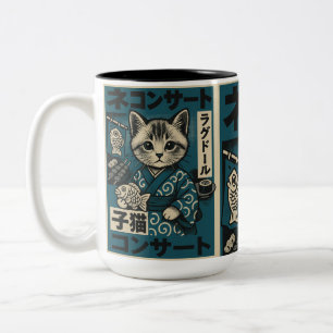 Neko Noodle Nights Zweifarbige Tasse