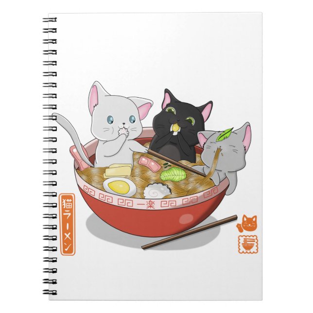 Neko Ramen cat Notizblock (Vorderseite)