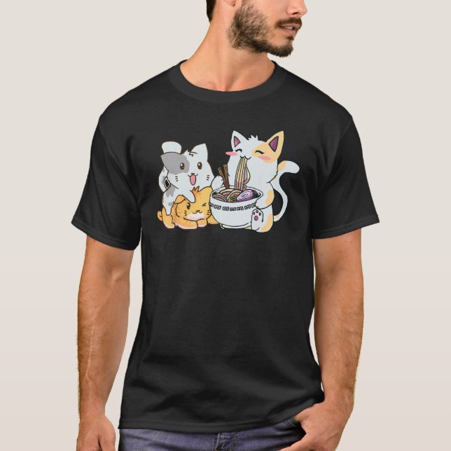 Neko Ramen  Katzen-Nudeln T-Shirt (Vorderseite)