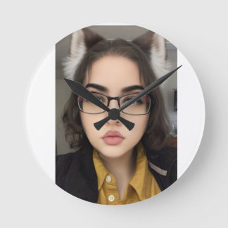 Neko Wolf Kekse Runde Wanduhr