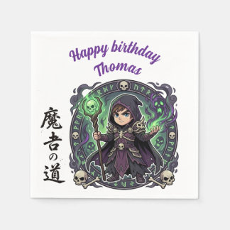 Nekromant Dark Magic Anime Chibi Gamer Geburtstag Serviette