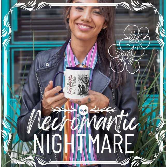 Nekromantischer Albtraum Zweifarbige Tasse (Necromantic Nightmare cover from The Beekeeper Store)