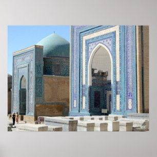 Nekropole von Shah-i-Zinda in Samarkand Poster