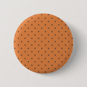 Nektarine Orange und hellbraune Polka-Dosen Button