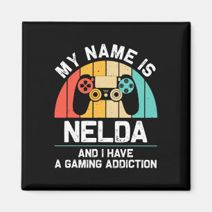 Nelda Geschenk Name Personalisiert Lustig Gaming G Magnet