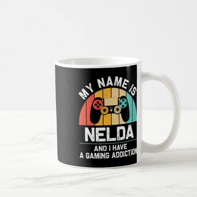 Nelda Gift Name Personalized Funny Gaming Geek Bir Kaffeetasse (Rechts)