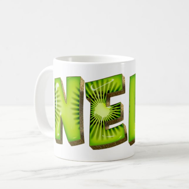 Nele Name Kiwi Style Tasse Teetasse Kaffeetasse (Vorderseite Links)