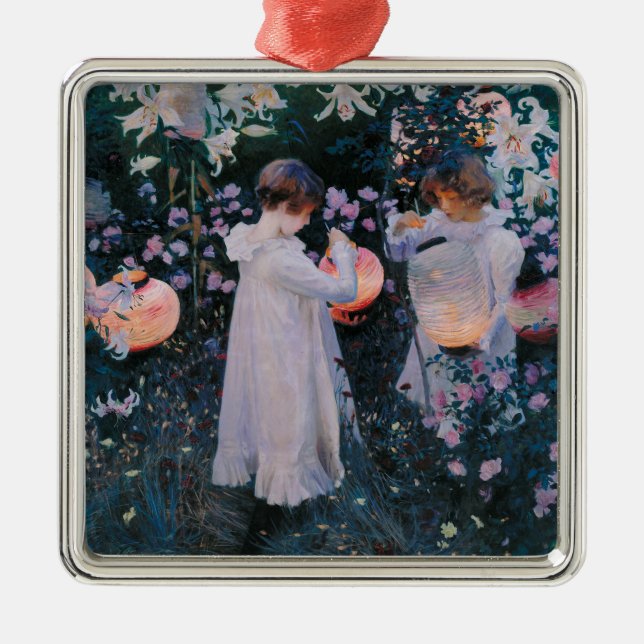 Nelke, Lily, Lily, Rose (John Singer Sargent) Ornament Aus Metall (Vorne)