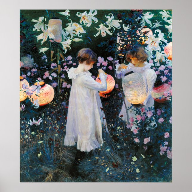 Nelke, Lily, Lily, Rose - John Singer Sargent Poster (Vorne)