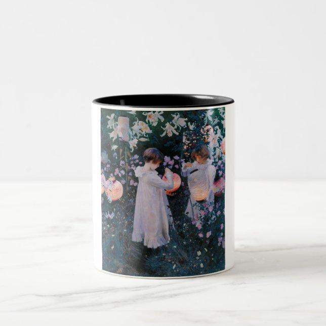 Nelke, Lily, Lily, Rose (John Singer Sargent) Zweifarbige Tasse (Mittel)