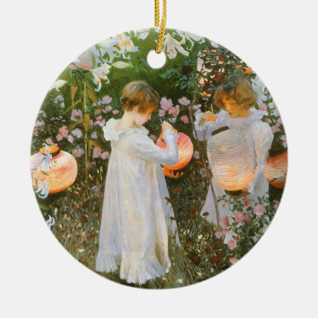 Nelke, Lily, Lily, Rose von John Singer Sargent Keramikornament (Vorne)