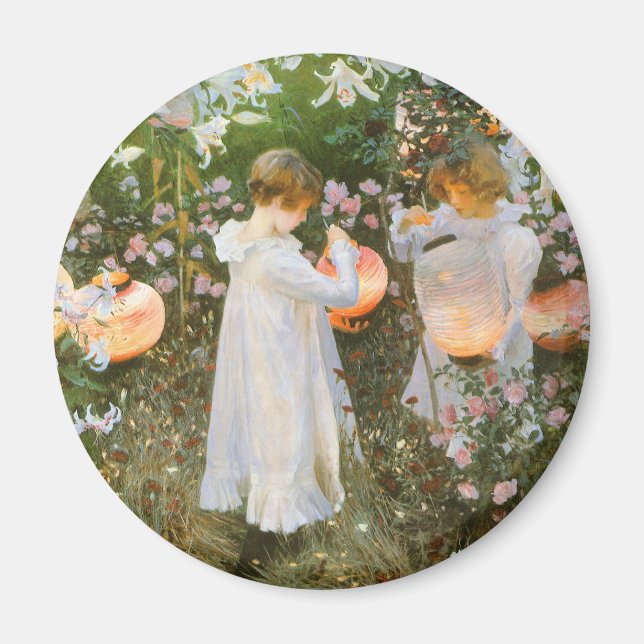 Nelke, Lily, Lily, Rose von John Singer Sargent Magnet (Vorne)