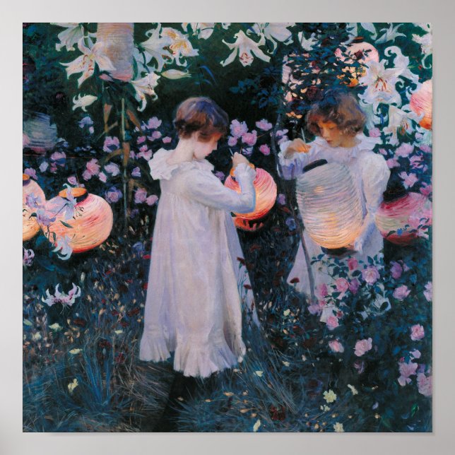 Nelke, Lily, Lily, Rose von John Singer Sargent Poster (Vorne)