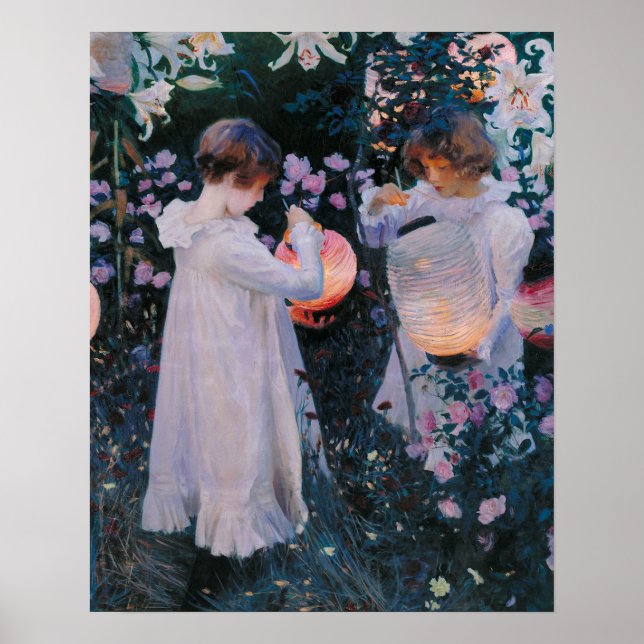Nelke, Lily, Lily, Rose von John Singer Sargent Poster (Vorne)