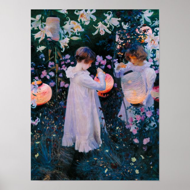 Nelke, Lily, Lily, Rose von John Singer Sargent Poster (Vorne)