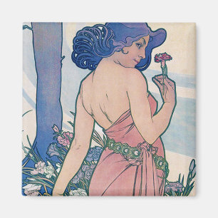 Nelke (vier Blume), Alphonse Mucha Magnet