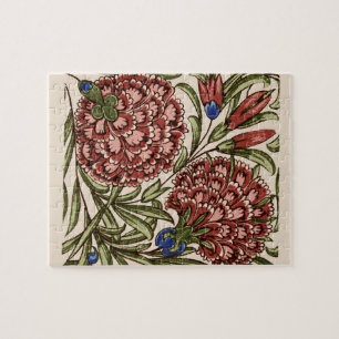 Nelken-Blumen-Kachel Antike Kunst Puzzle