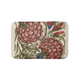 Nelken-Blumenfliese Antik Rustikal De Morgan Kunst Badematte