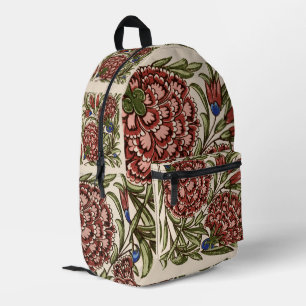 Nelken-Blumenfliese Antik Rustikal De Morgan Kunst Bedruckter Rucksack