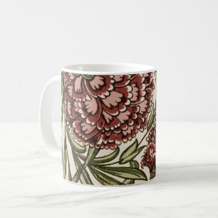 Nelken-Blumenfliese Antik Rustikal De Morgan Kunst Kaffeetasse