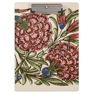 Nelken-Blumenfliese Antik Rustikal De Morgan Kunst Klemmbrett
