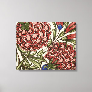 Nelken-Blumenfliese Antik Rustikal De Morgan Kunst Leinwanddruck