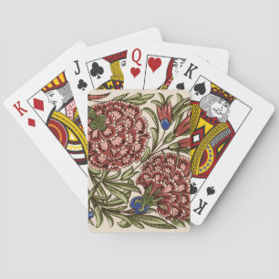 Nelken-Blumenfliese Antik Rustikal De Morgan Kunst Spielkarten