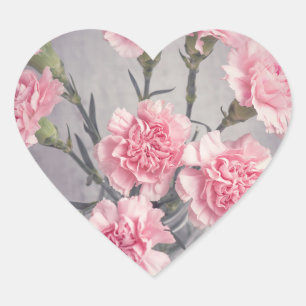 Nelken Herz-Aufkleber