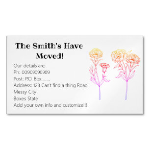 Nelken Neue Details Magnetische Visitenkarte