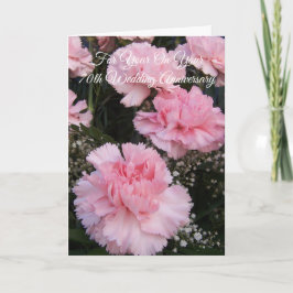 Nelken Personalisiert 70. Hochzeitstag Karte