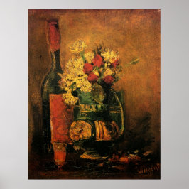 Nelken, Rose und Flaschen von Vincent van Gogh Poster