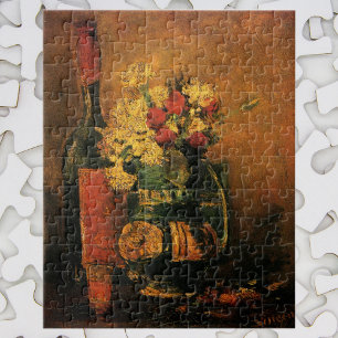Nelken, Rose und Flaschen von Vincent van Gogh Puzzle