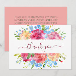Nelken & Vergiss mich Nots Hochzeit Dankeskarte
