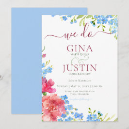 Nelken & Vergiss mich Nots Hochzeit Einladung
