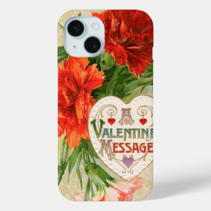 Nelkenblumen, alte Valentinstagsbotschaft iPhone 15 Hülle