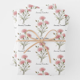 Nelkenblumen im Januar Geschenkpapier Set