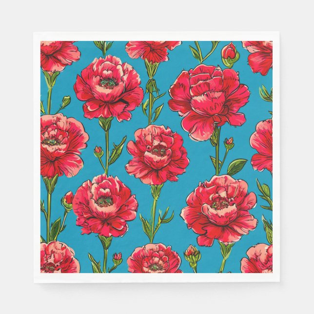 Nelkenblumen Serviette (Vorderseite)