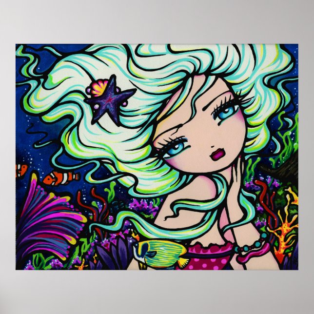 Nelli Mermaid Tropical Fantasy Art Poster (Vorne)